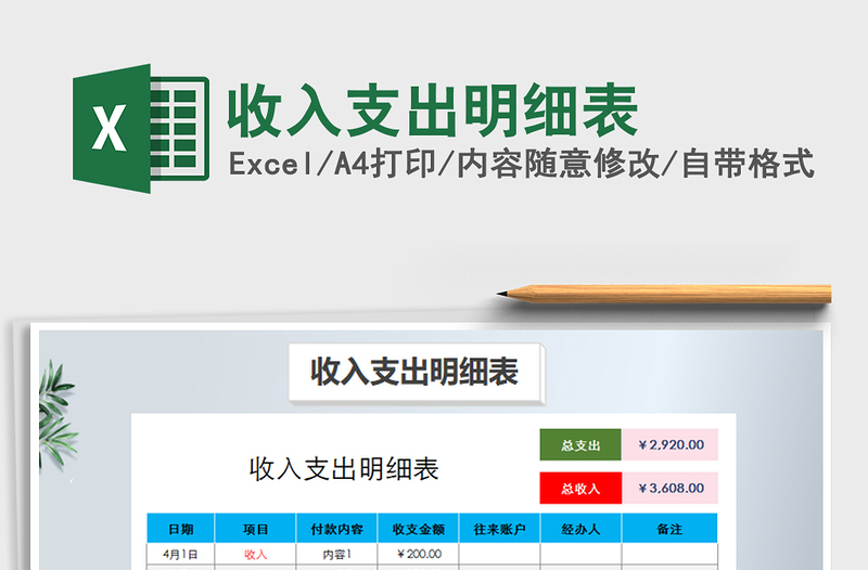 2025年收入支出明细表