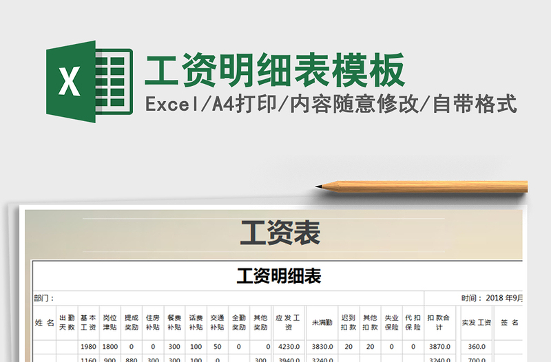 2025年工资明细表模板