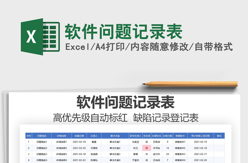 2025年软件问题记录表