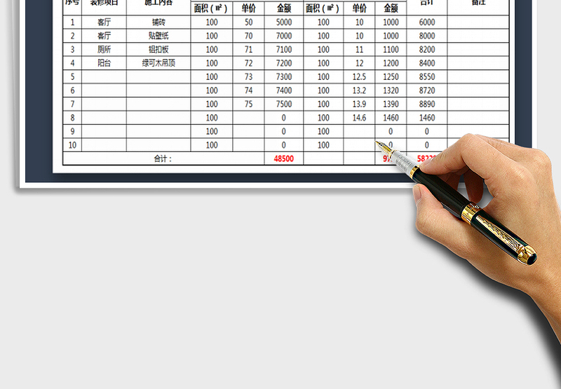2025年工程预算表（自动计算）