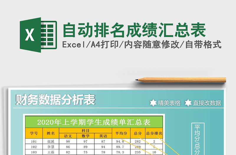 2025年自动排名成绩汇总表