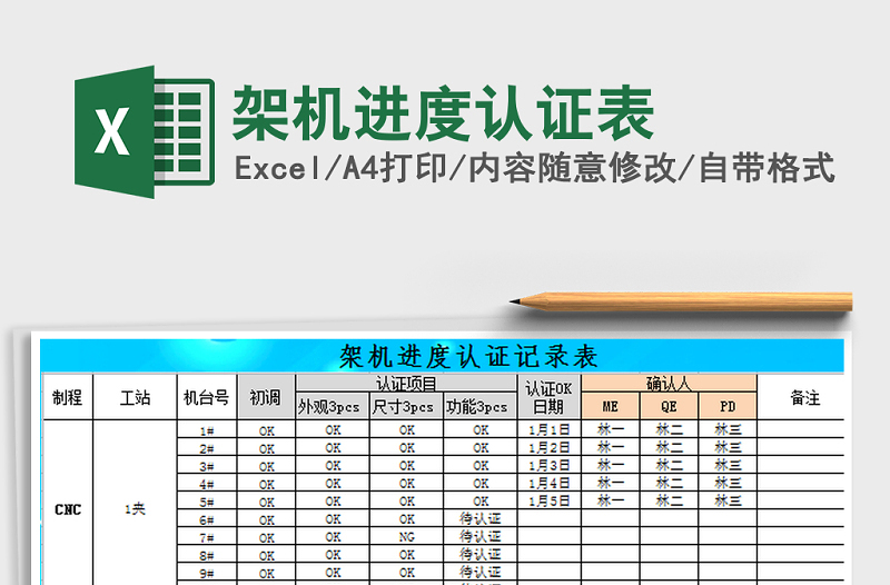 2025年架机进度认证表