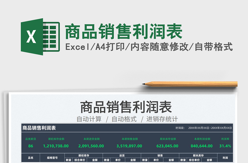 2025商品销售利润表免费下载