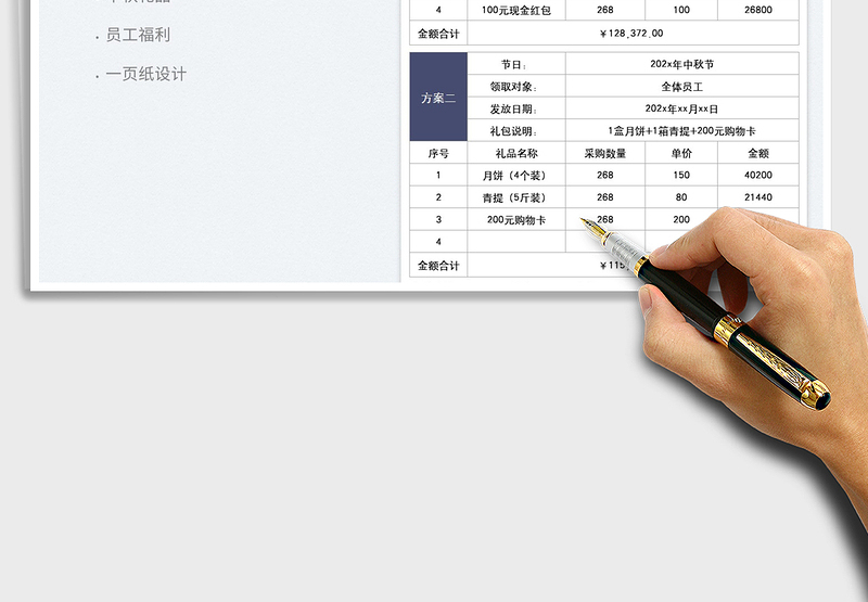 2025中秋员工福利申请表
