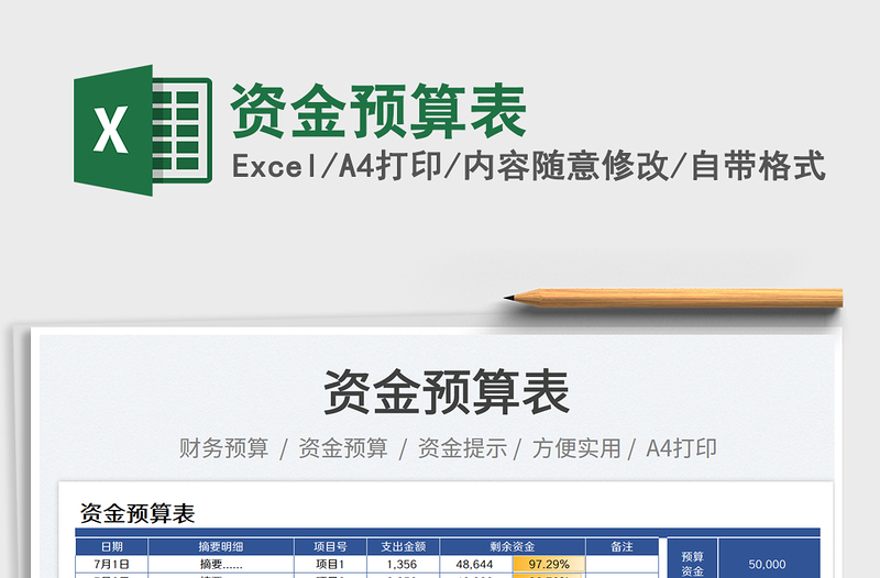 2025资金预算表免费下载