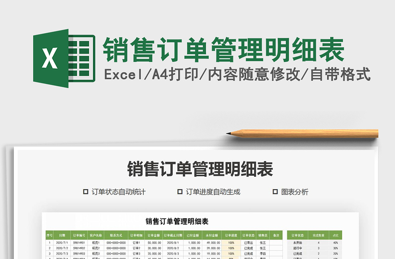 2025年销售订单管理明细表