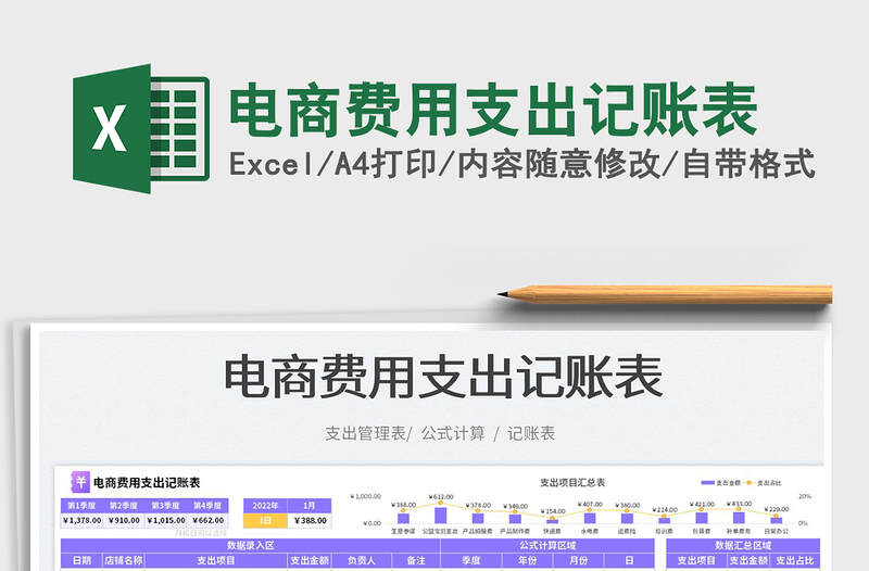2025电商费用支出记账表免费下载