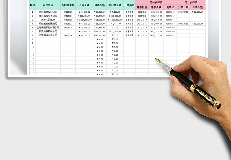 2025年开票情况登记表
