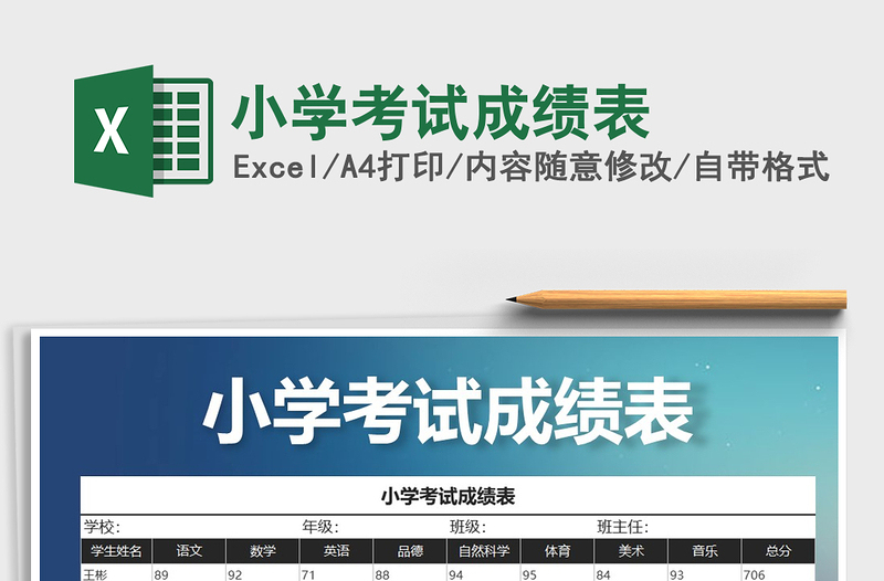 2025年小学考试成绩表