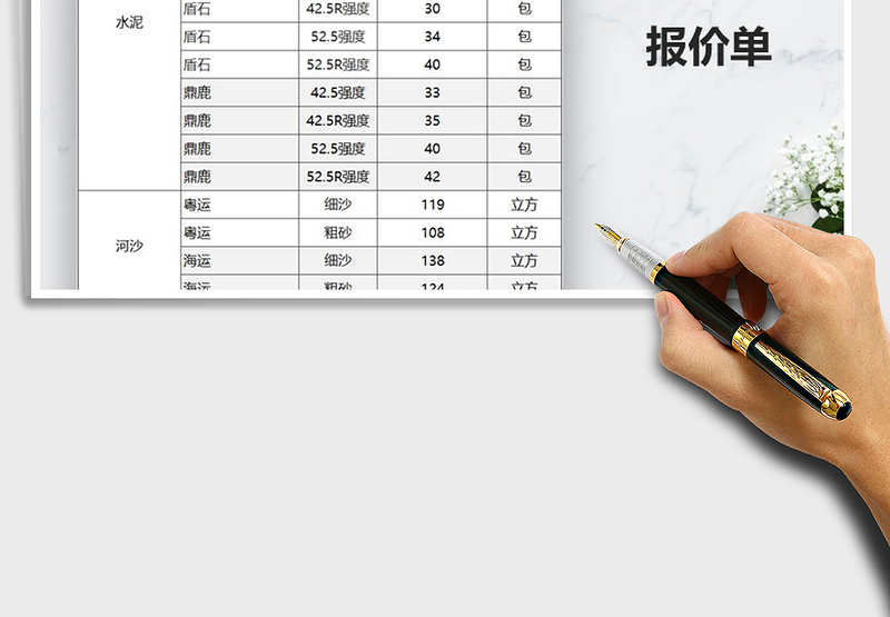 2025年装修水泥河沙报价单