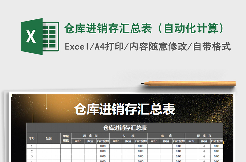 2025年仓库进销存汇总表（自动化计算）免费下载