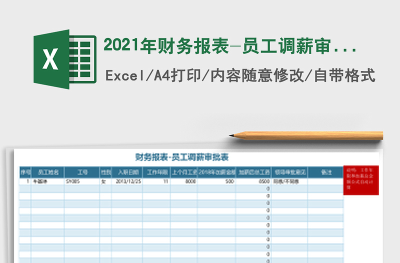 2025年财务报表-员工调薪审批表