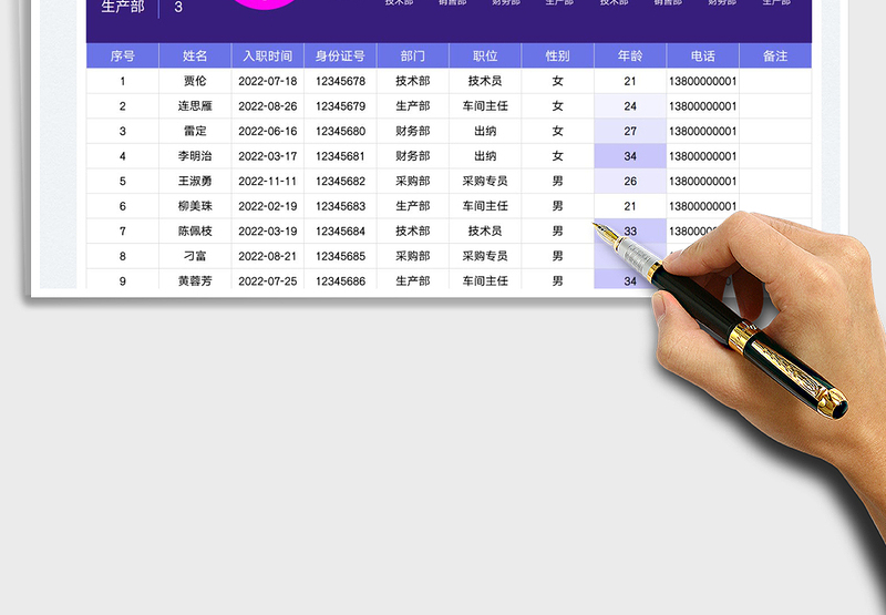 2025员工花名册免费下载