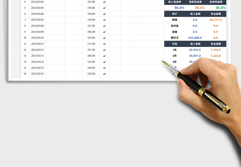 2025财务收支明细表免费下载
