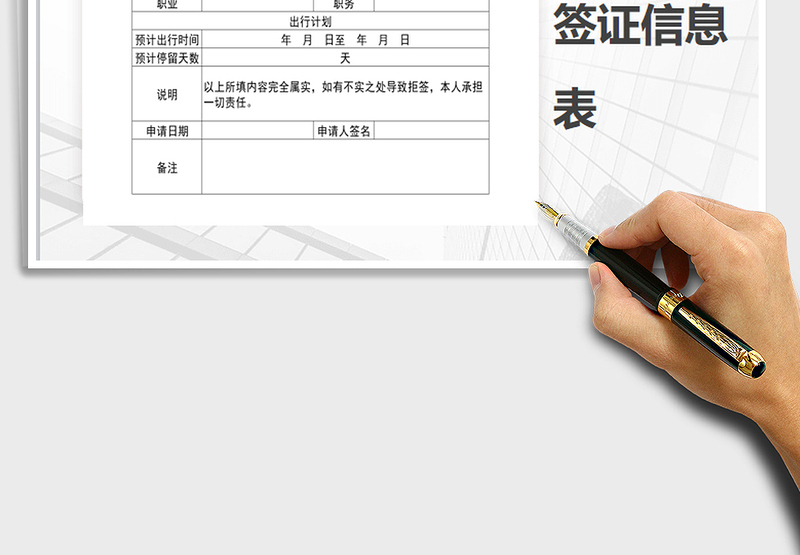 2025年签证信息表