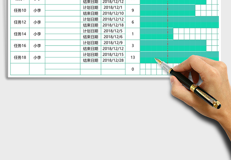 工作计划进度表公式计算