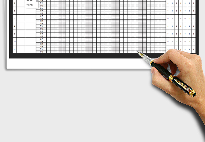 2025年通用考勤统计表（自动计算天数）免费下载