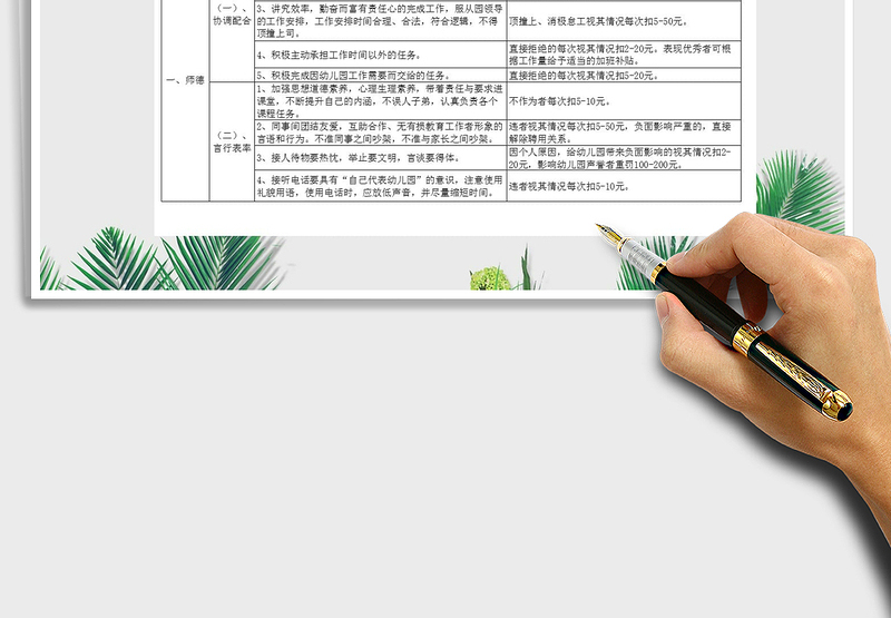 2025年幼儿园教师日常绩效考核参照表