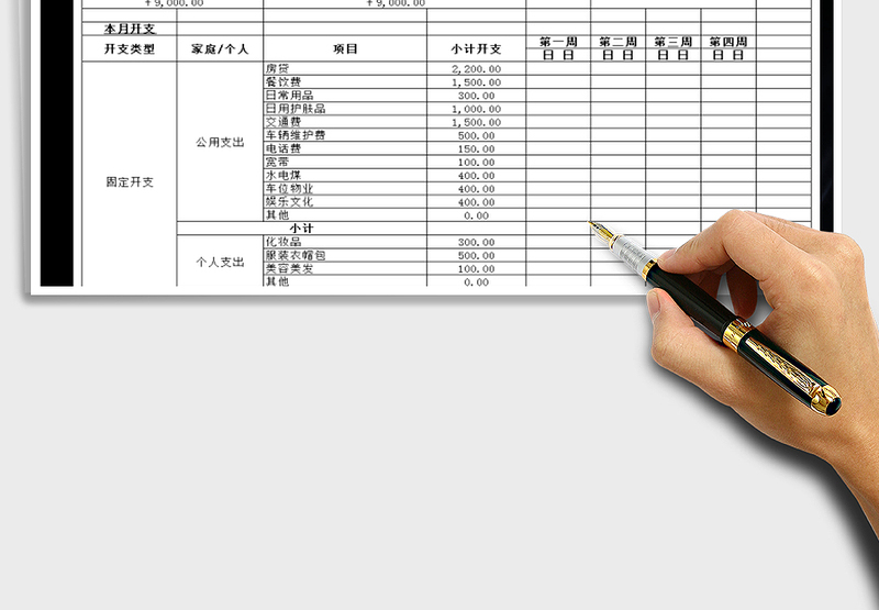 2025年家庭开支明细表