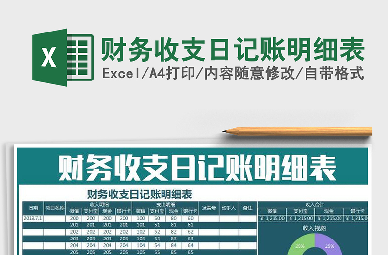 2025年财务收支日记账明细表