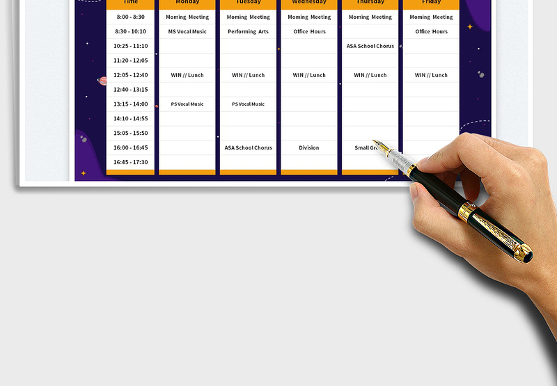 2025每周时间计划表-课程表免费下载