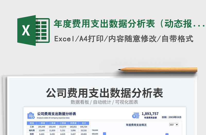 2025年度费用支出数据分析表（动态报表）免费下载