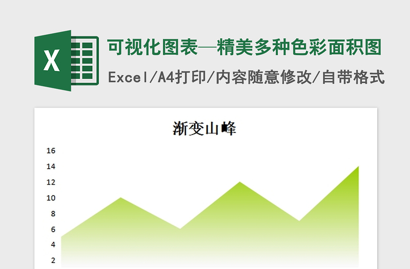 2025年可视化图表—精美多种色彩面积图免费下载