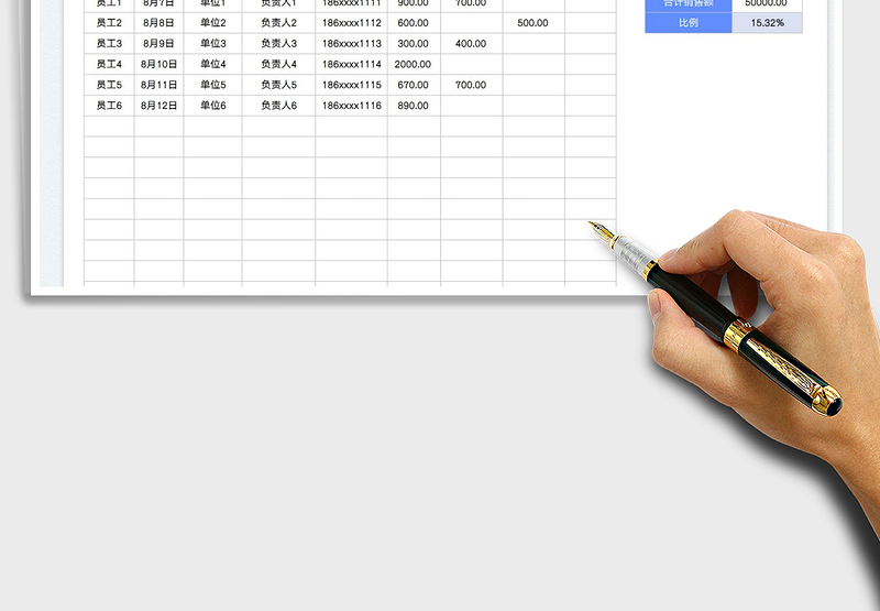 2025销售费用统计表免费下载