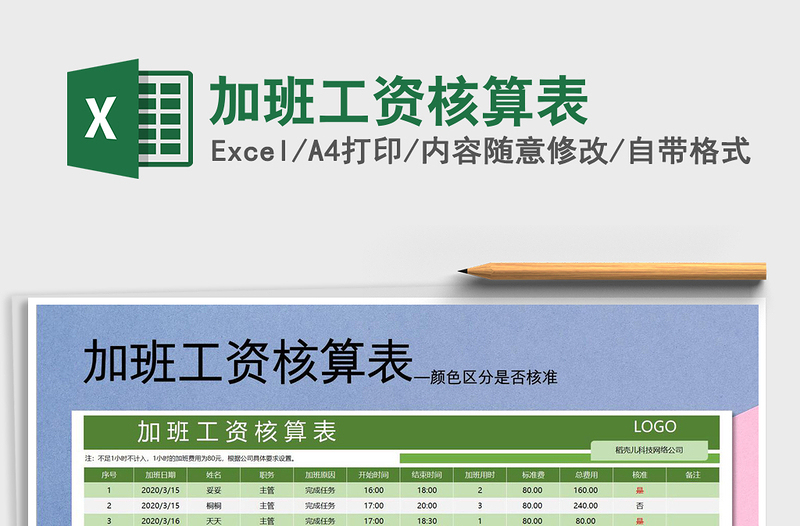 2025年加班工资核算表