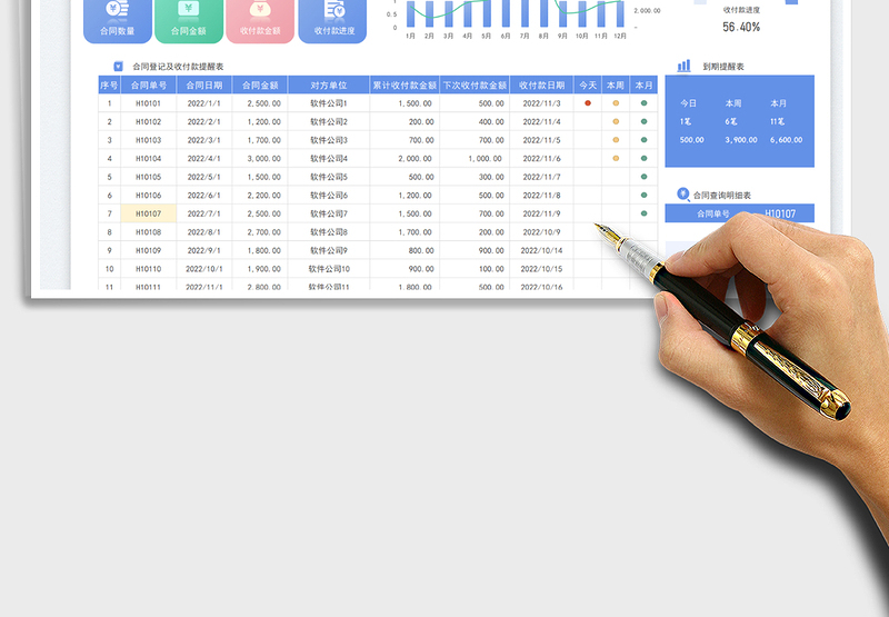 2025合同登记台账表-到期提醒免费下载