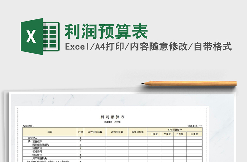 2025年利润预算表