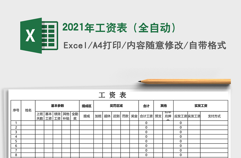 2025年工资表（全自动）
