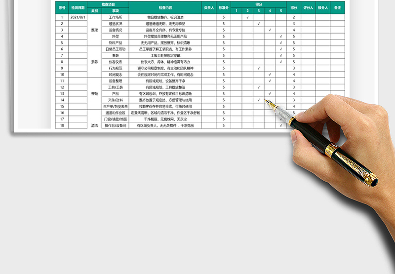 2025管理检查评分表免费下载