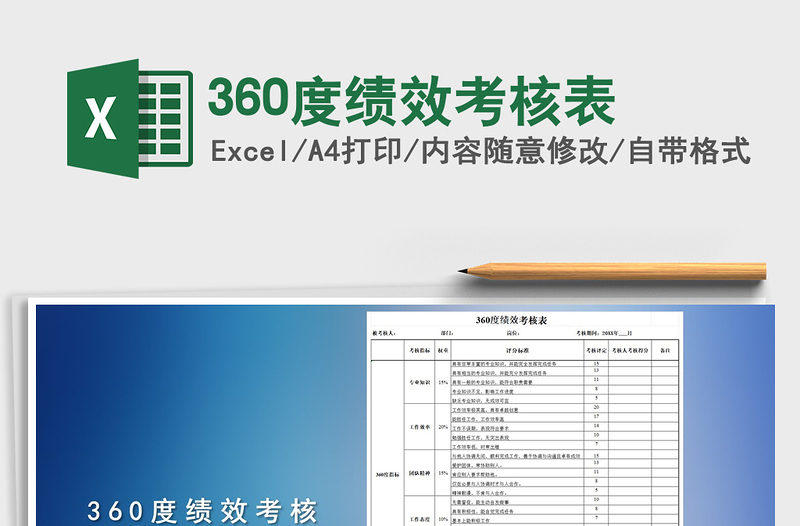 2025年360度绩效考核表