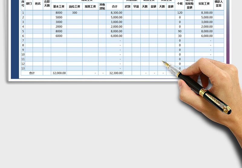 2025年工资表-个税计算