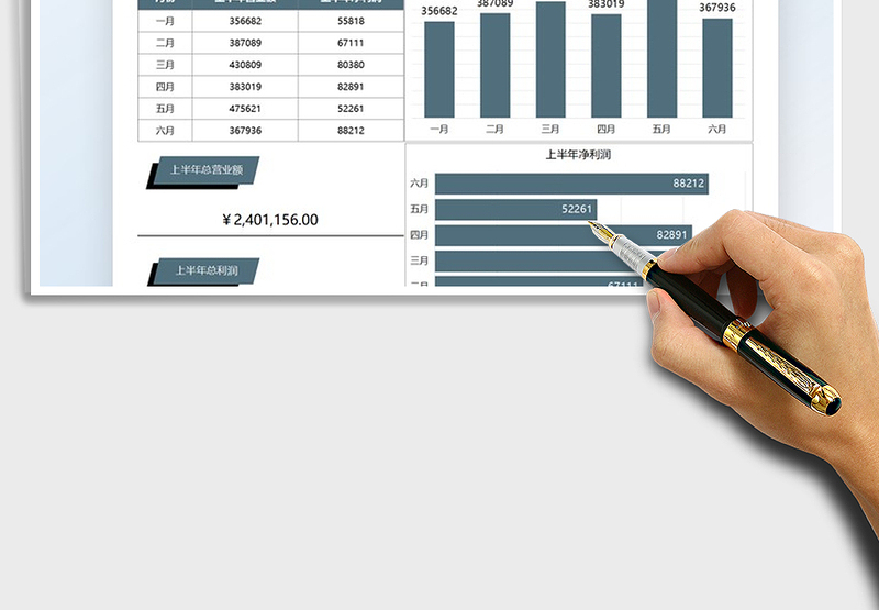 2025财务年中营业额净利润图表免费下载