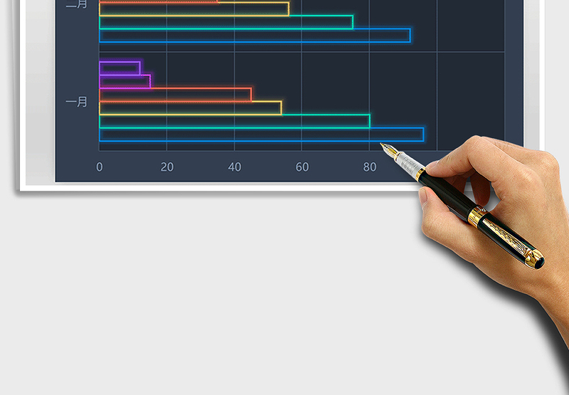 2025多彩霓虹灯系列图表之条形图免费下载