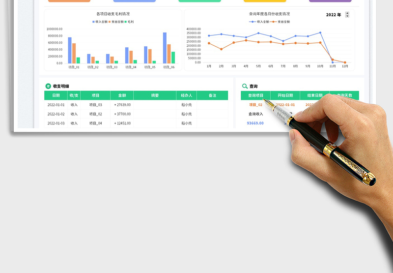 2025项目收支明细统计免费下载