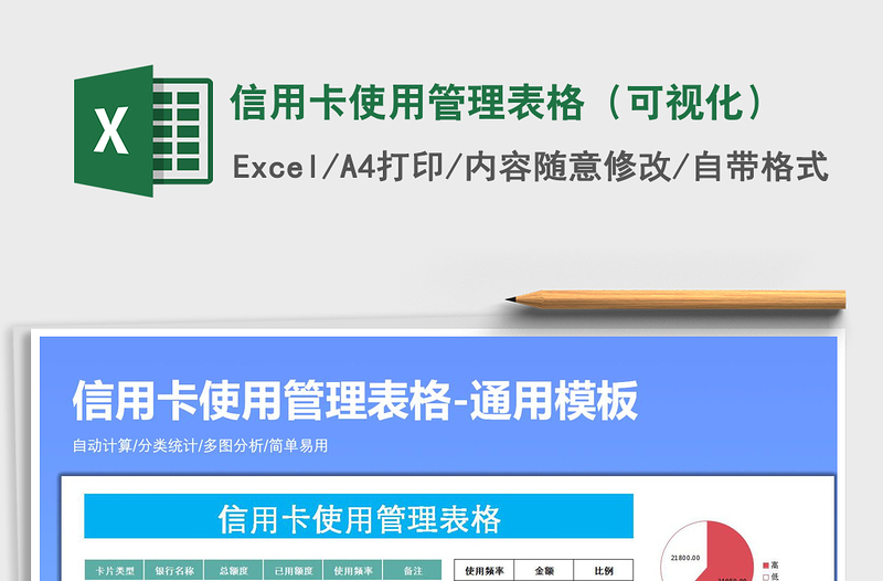 2024年信用卡使用管理表格（可视化）excel表格