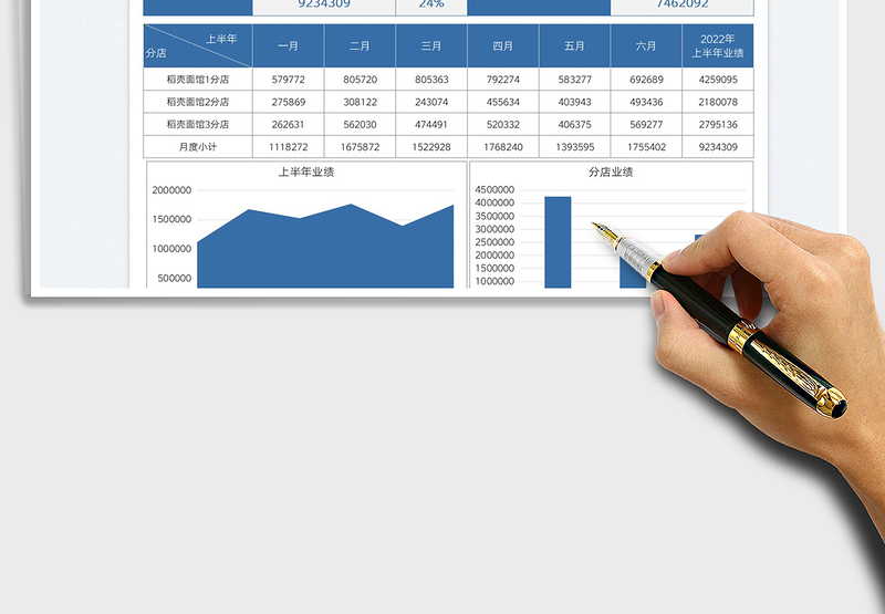 2025店铺业绩上半年分析图表免费下载