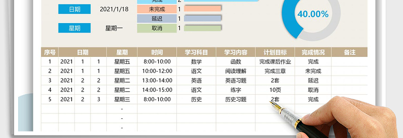 2025年寒假学习计划表