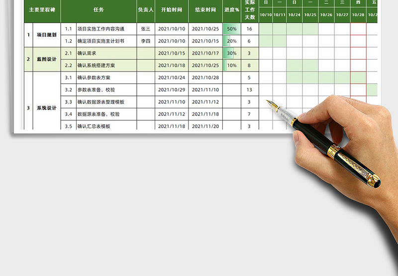 2025工作进度表免费下载
