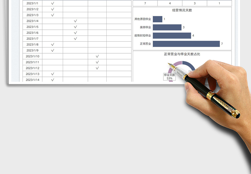 2025商铺停业天数统计表免费下载