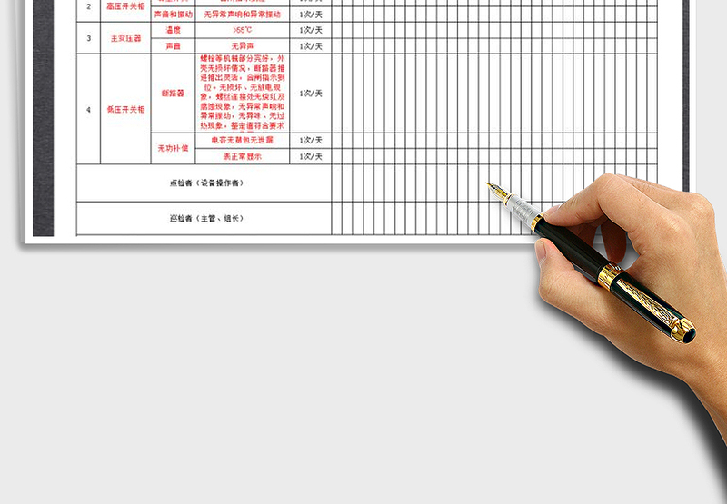 2025年配电房日常检查记录表免费下载