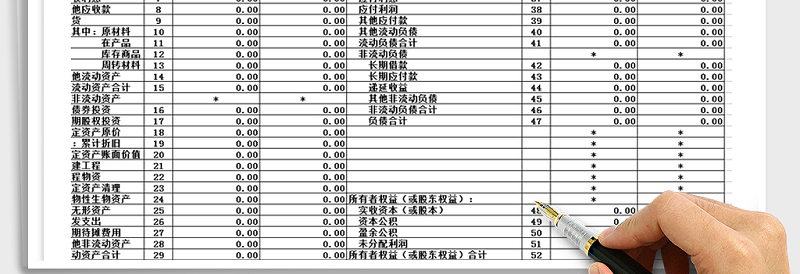 2025年资产负债表免费下载