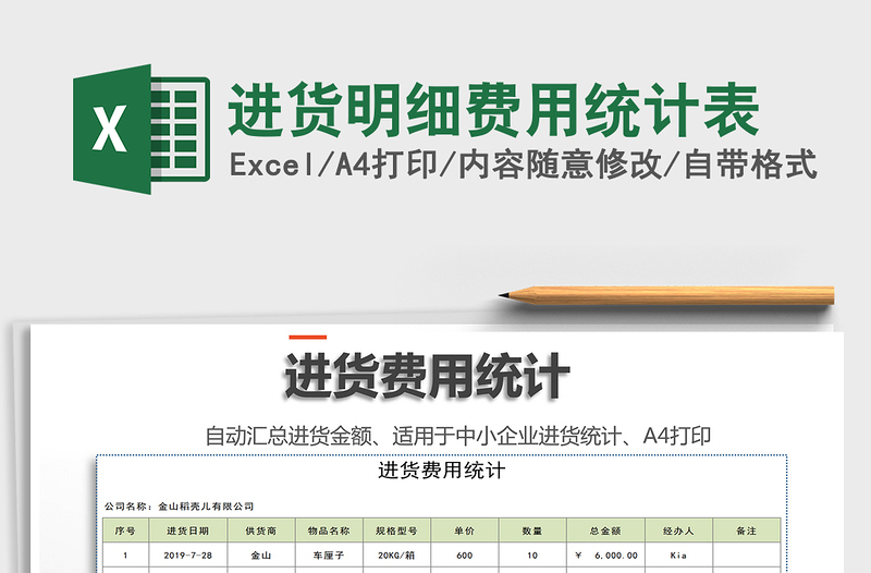 2025年进货明细费用统计表