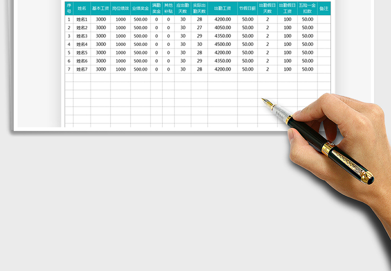 2025年工资表-公式自动计算
