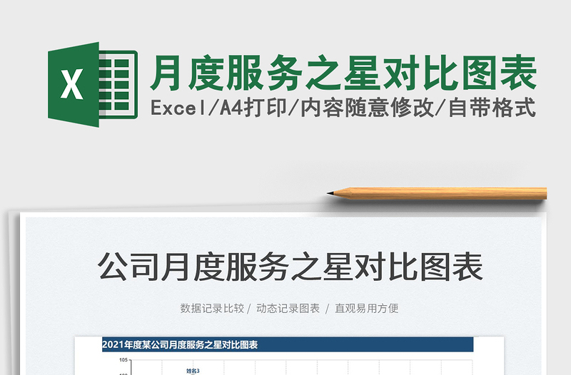 2025月度服务之星对比图表免费下载