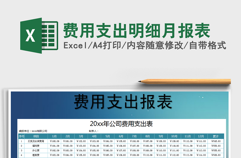 2025年费用支出明细月报表