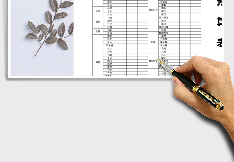 2024年备婚清单婚礼筹备预算表